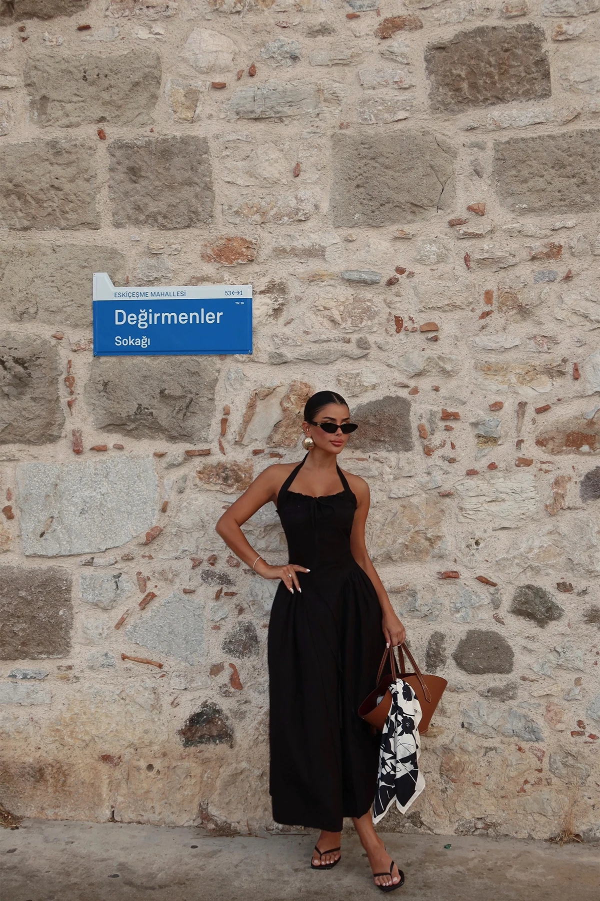 Picture of Black Corfu Midi Dress