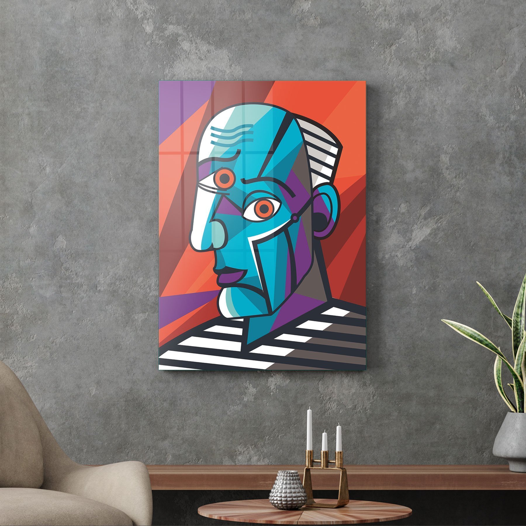 Picture of Decovetro Cam Tablo Abstract Portre 70x100 cm