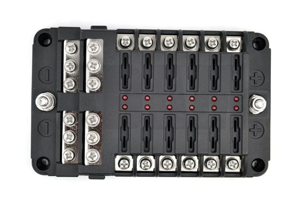 Picture of Şase Baralı Bıçak Sigorta Kutusu 12 Port İkaz Ledli Etiketli MT-SY12BARA