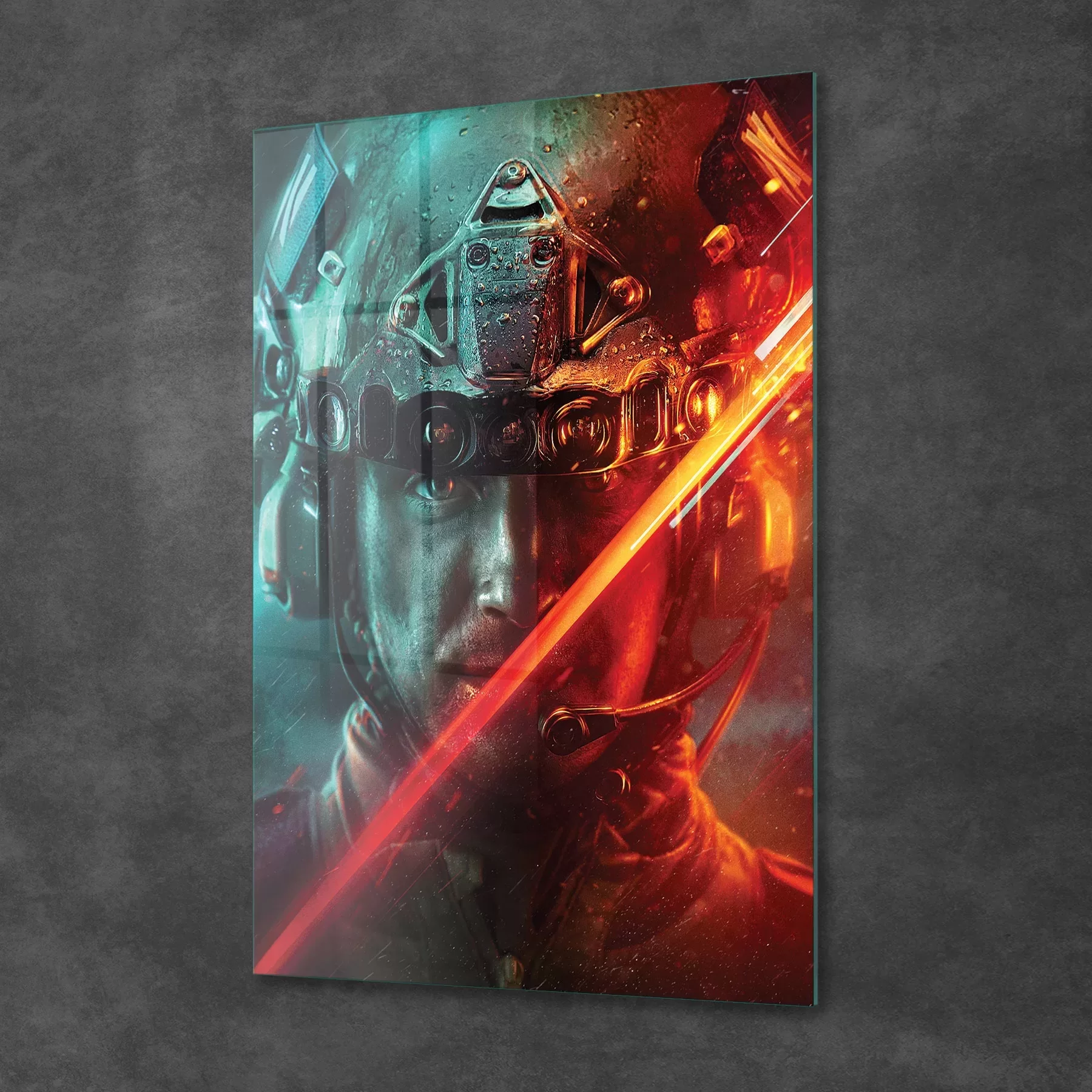 Picture of Decovetro Cam Tablo Battlefield Soldier Red 50x70 cm