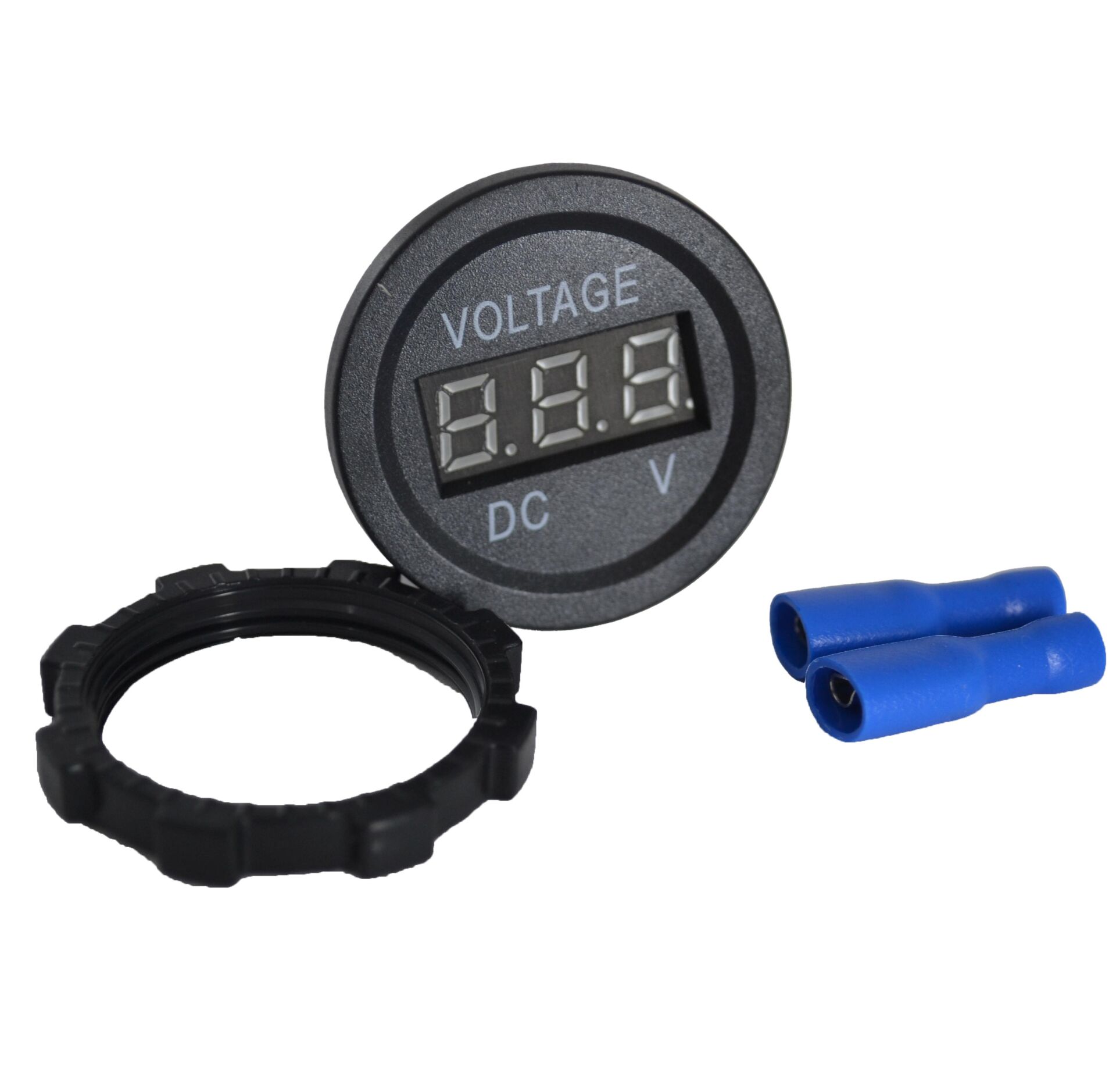 Picture of 12V 24V DC Voltmetre Yuvarlak Düz Mavi Rakam MT-GP01