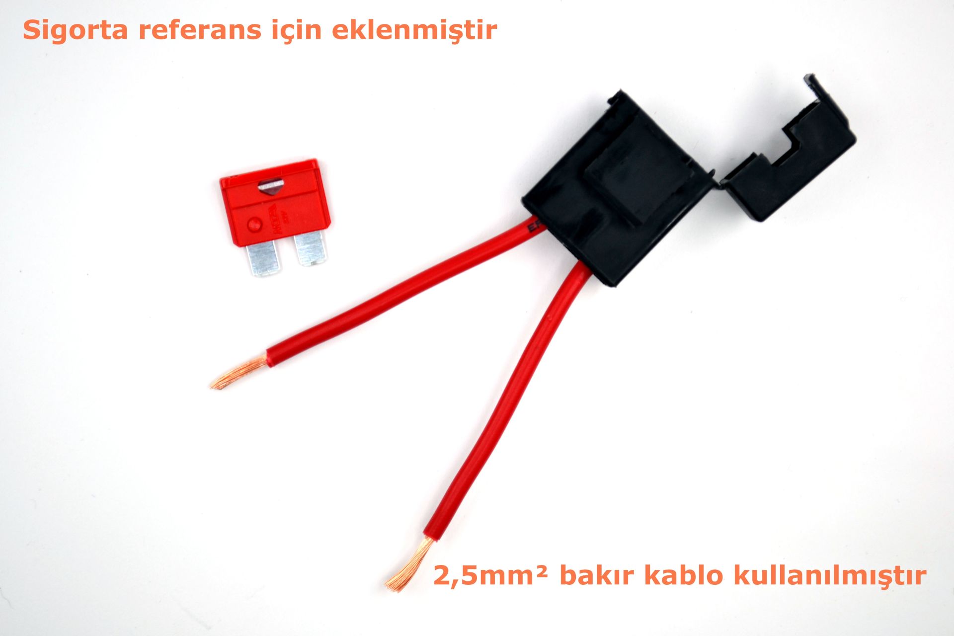 Picture of Standart Bıçak Sigorta Yuvası 2.5mm² 20cm Bakır Kablolu Kapaklı İç Mekan