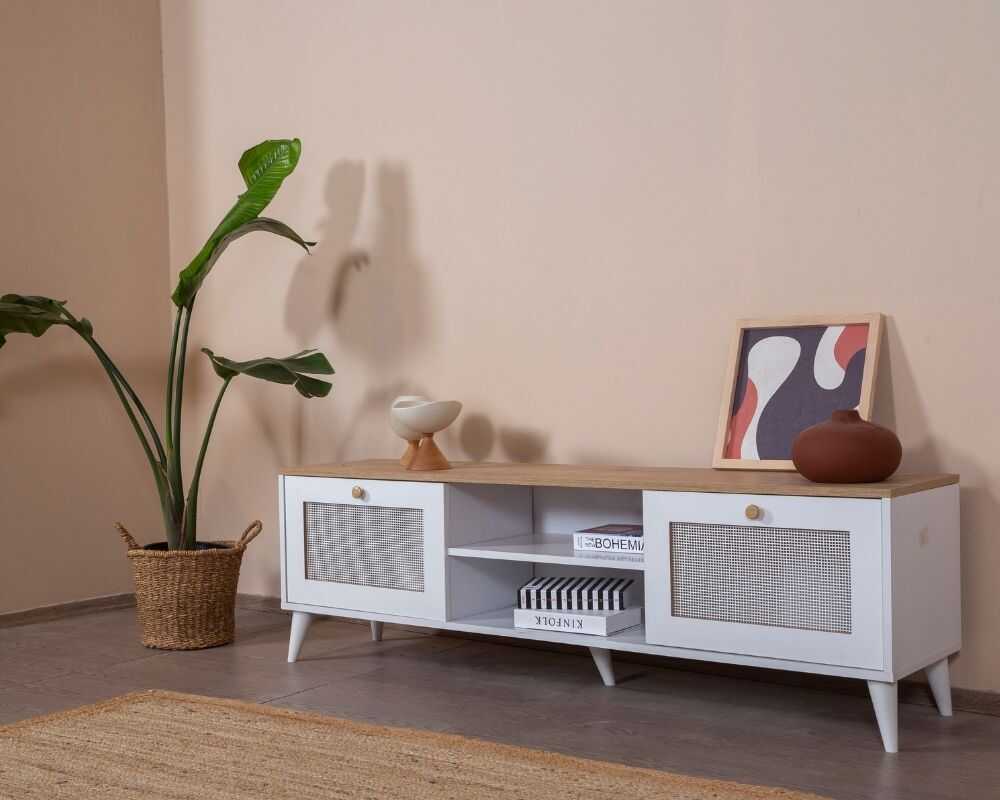 Picture of Hazeran Beyaz Kapak Detaylı 180 cm Tv Ünitesi
