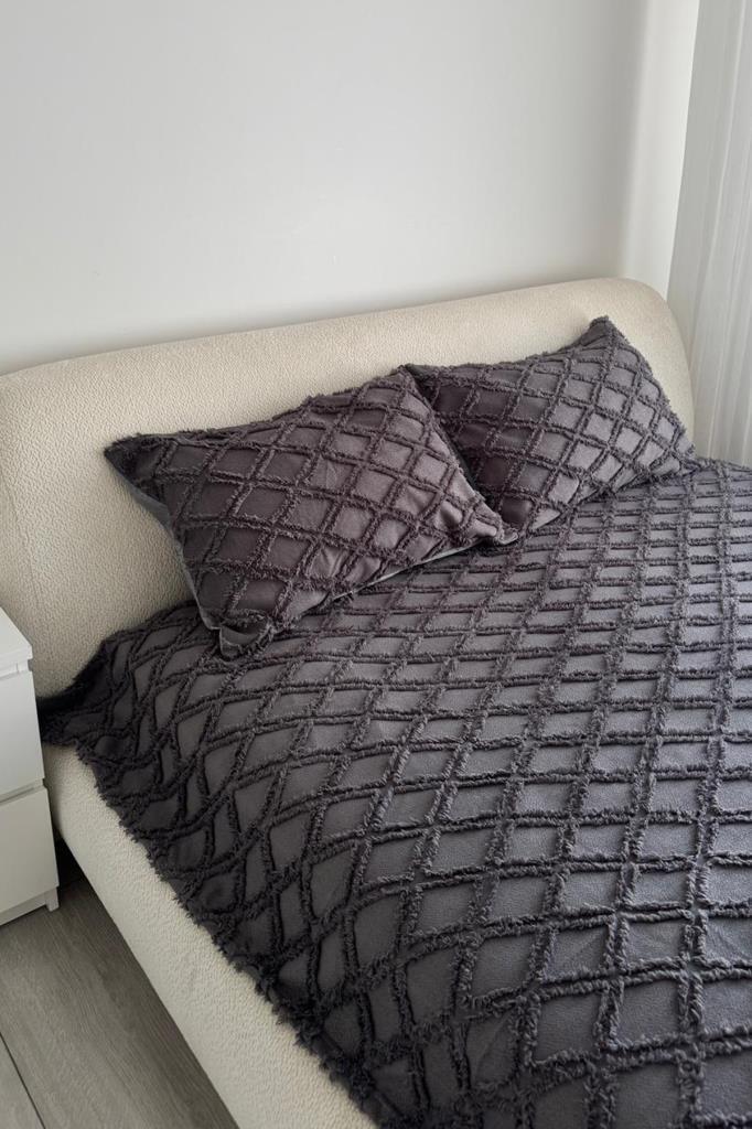 Picture of Çeyiz Diyarı Vesya 2 Parça Tek Kişilik Pike Takımı Antrasit