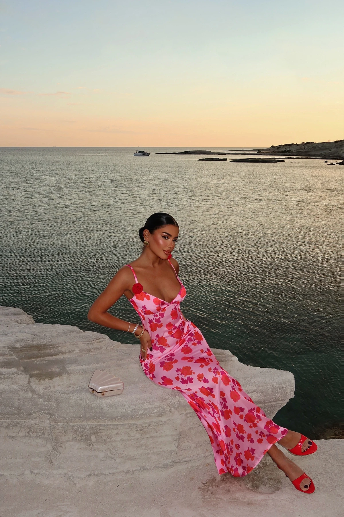 Picture of Pink Margot Floral Patterned Dress