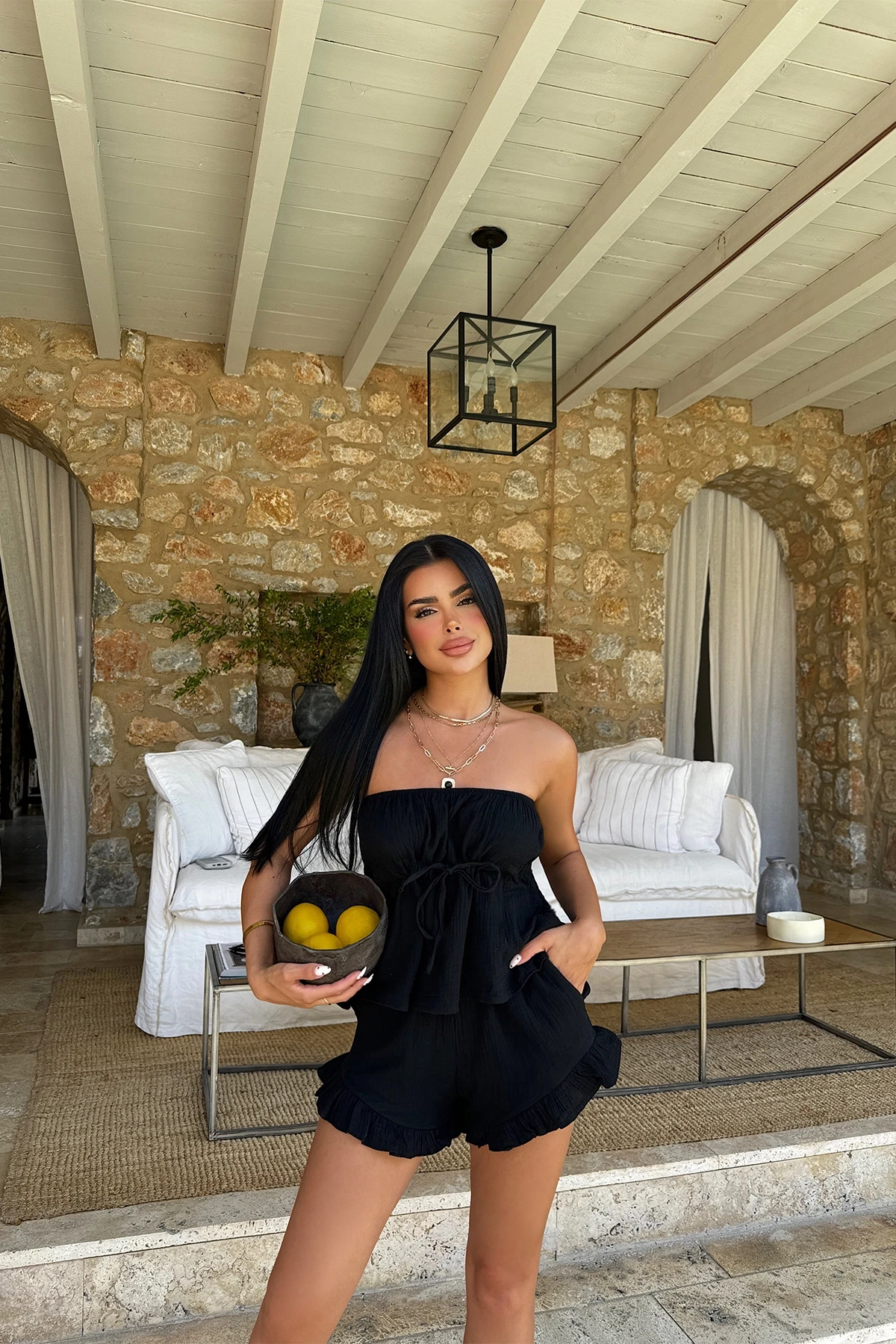 Picture of Black Tanja  Shorts Set