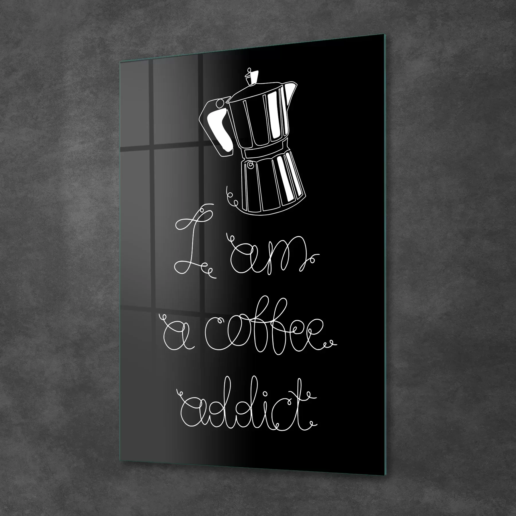 Picture of Decovetro Cam Tablo Coffe Addict 30x40 cm