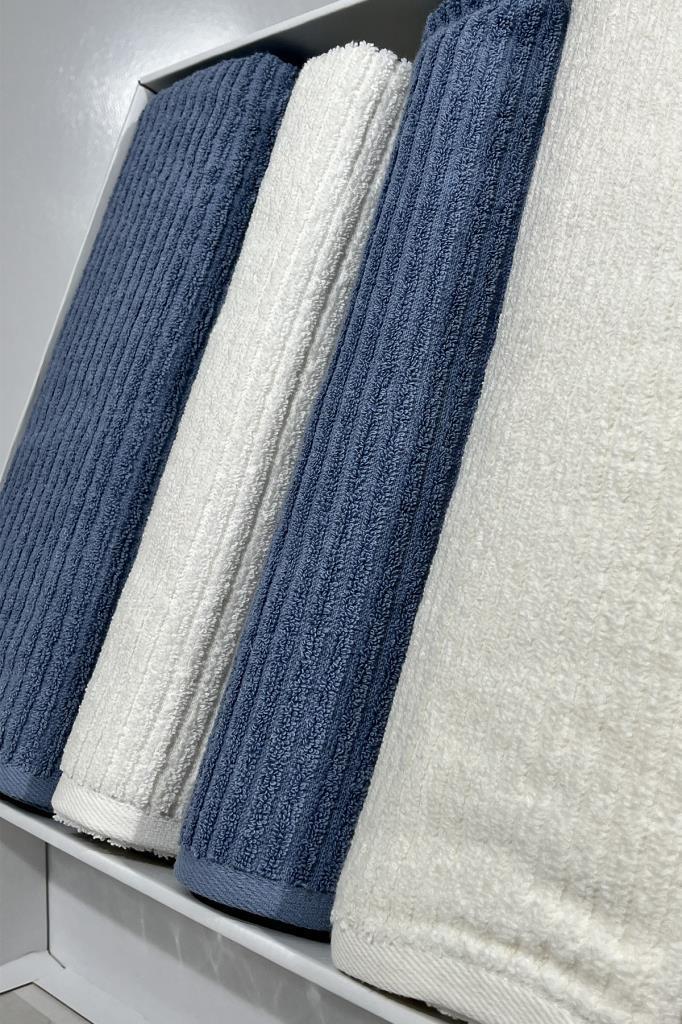 Picture of Ekol Hamam Takımı 4 Parça Krem - Mavi