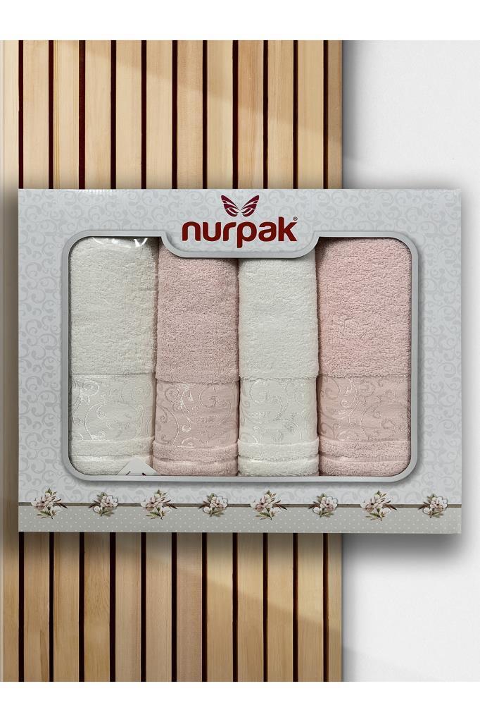 Picture of Deren Hamam Takımı 4 Parça Krem - Pudra