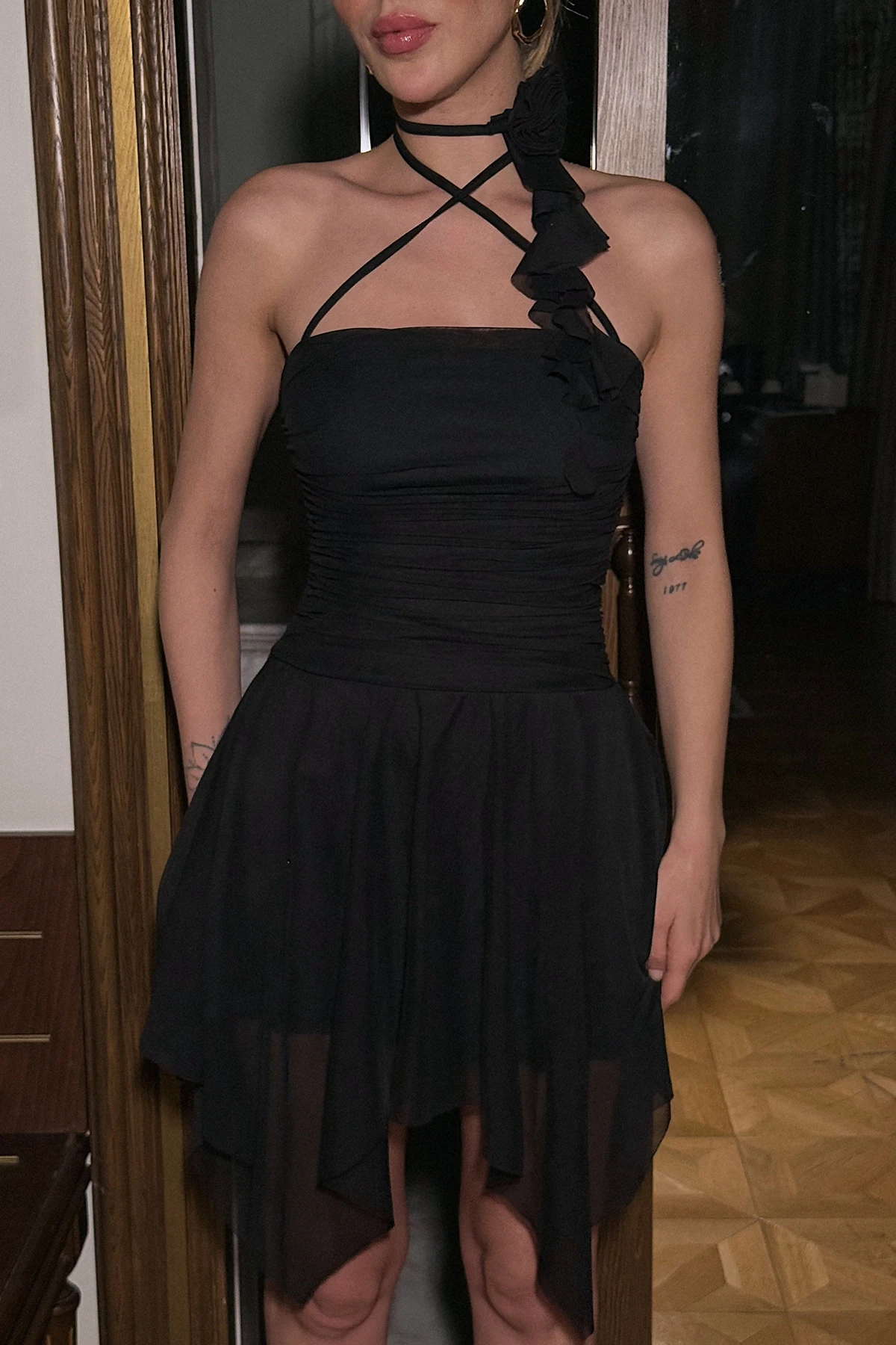 Picture of Black Delilah Mini Tulle Dress