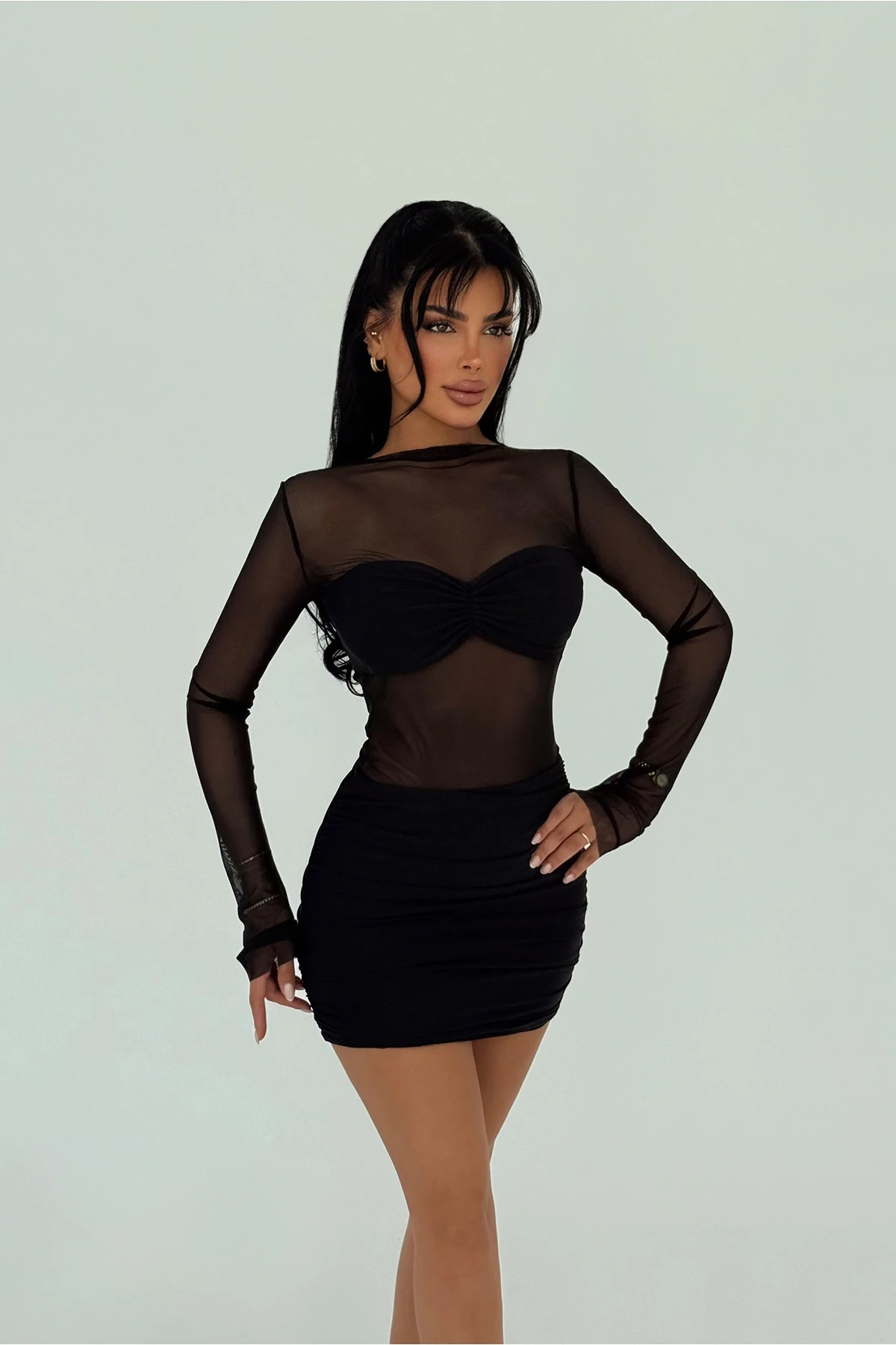 Picture of Black Transparent Mini Dress