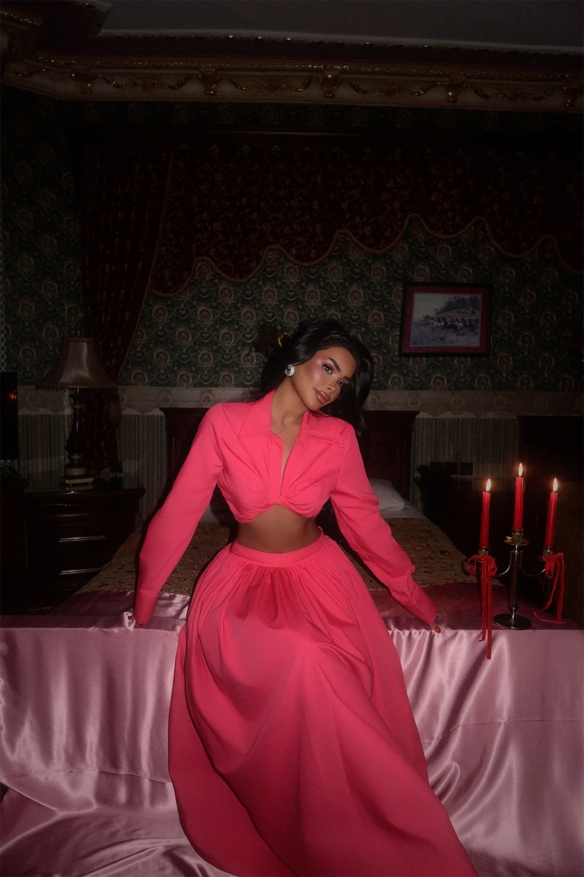 Picture of Fuchsia Veuve Bottom Top Set